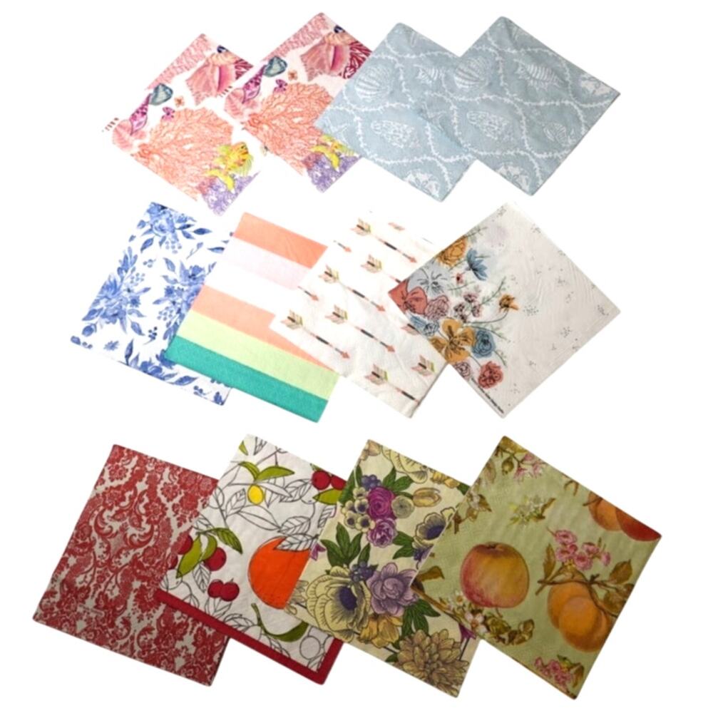NEW 12 PC NAPKIN CRAFT DECOPOUGE CLAY Crafting or beverage napkins